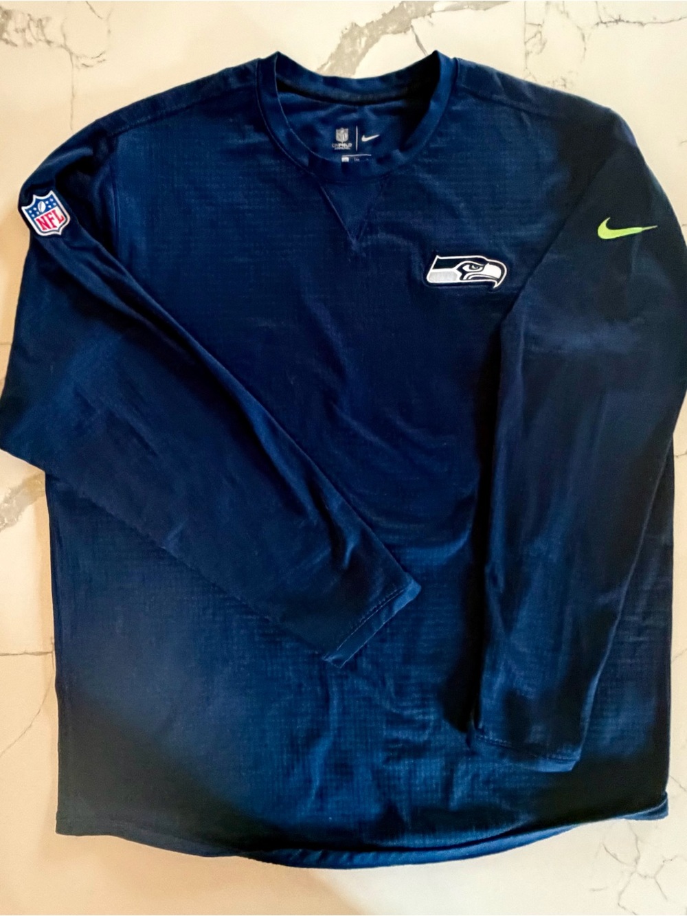 Nike - NFL Seattle Seahawks Navy Long-Sleeve Performance Shirt XXL